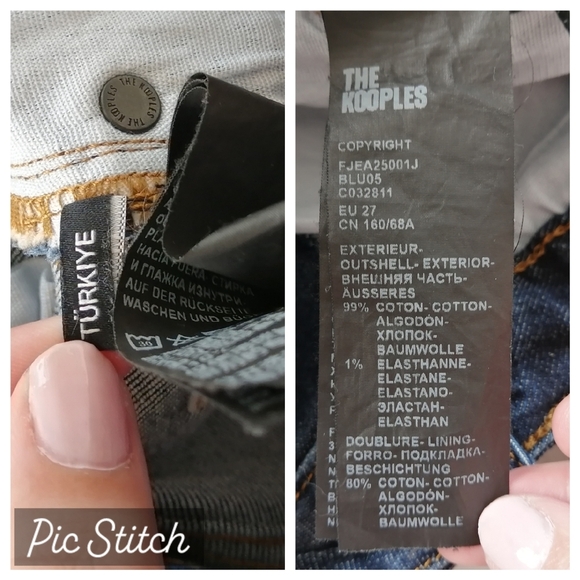 The Kooples Slim Fit Straight Leg Jeans High Rise Dark Wash 27 - Picture 11 of 16